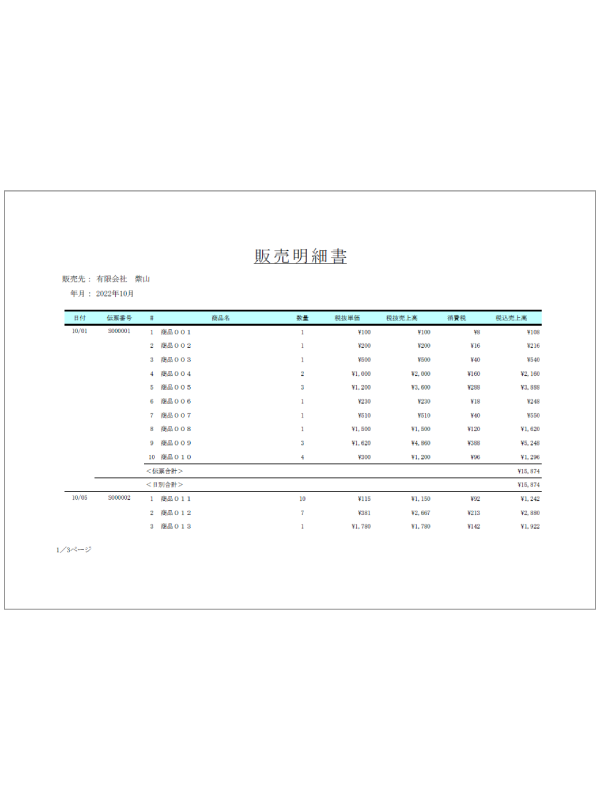 販売明細書