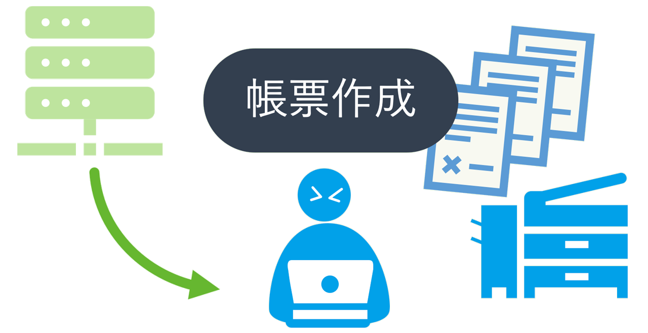 基幹システムに足りない情報を付加して、Excelで帳票を作成している