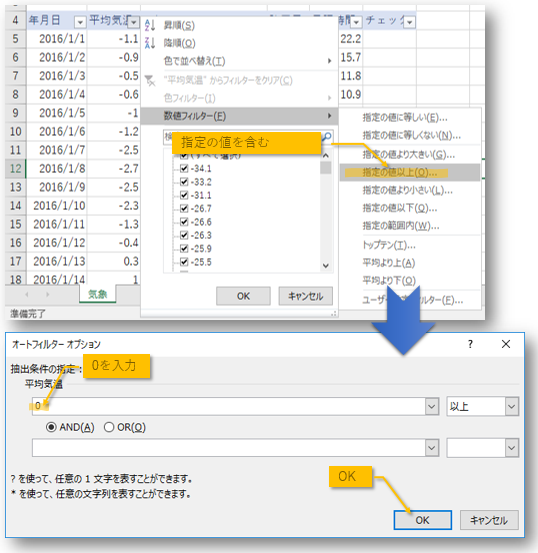 0以上のデータのみ表示