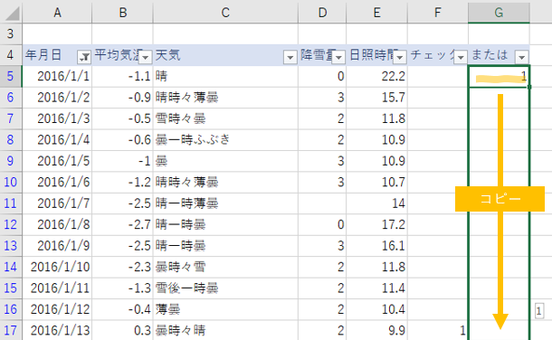 またはでのフィルター手順２