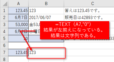 TEXT関数の結果は文字列