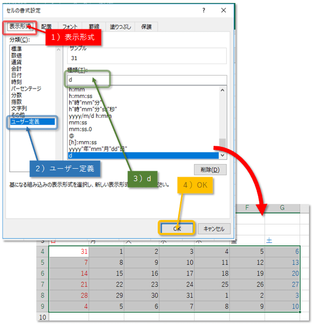 日だけの表示